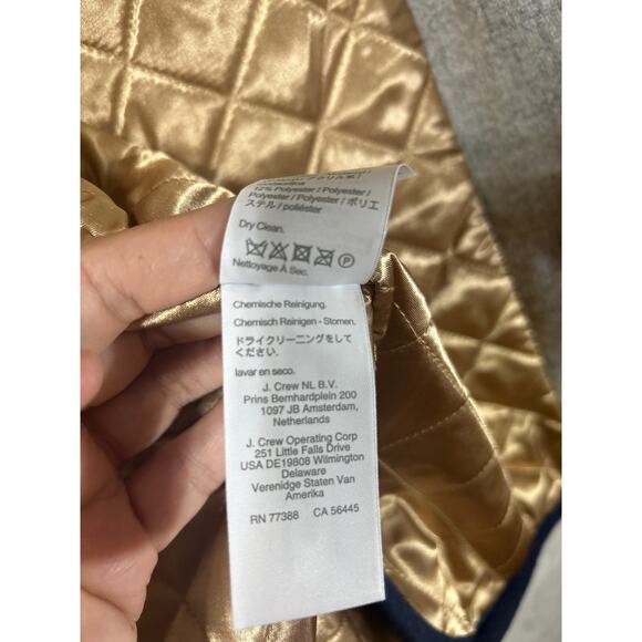J Crew Coat 4 Gray Italian Stadium Cloth Nello Gori Wool Quilt Lined Fur Trim - Picture 11 of 14
